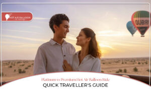Platinum vs Premium hot air balloon ride packages in Dubai showcasing luxury desert experiences.