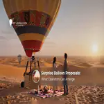 Surprise balloon proposal over the Dubai desert.
